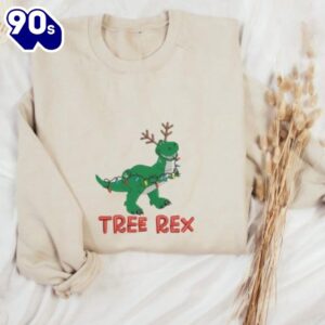 Embroidered Tree Rex Christmas Dinosaur…