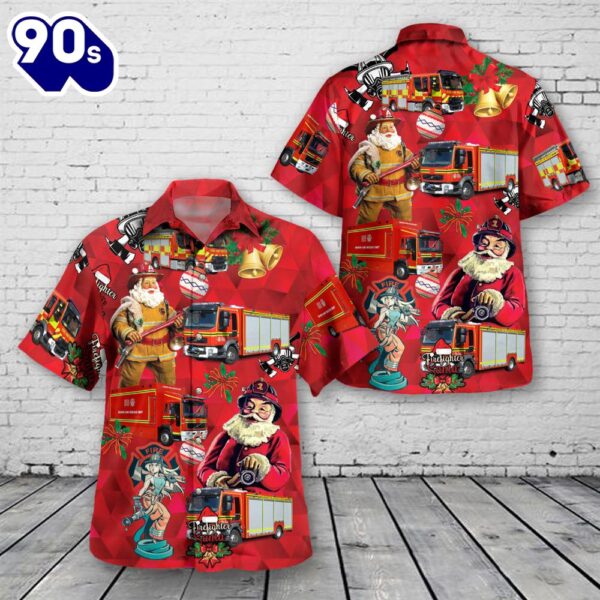 England, Hampshire & Isle of Wight Fire and Rescue Service Christmas Hawaiian Shirt