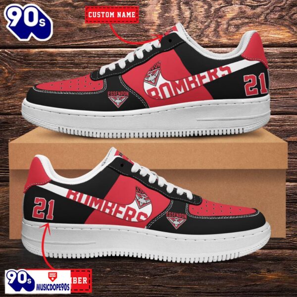 Essendon Bombers AFL Personalized Air Force 1 Shoes