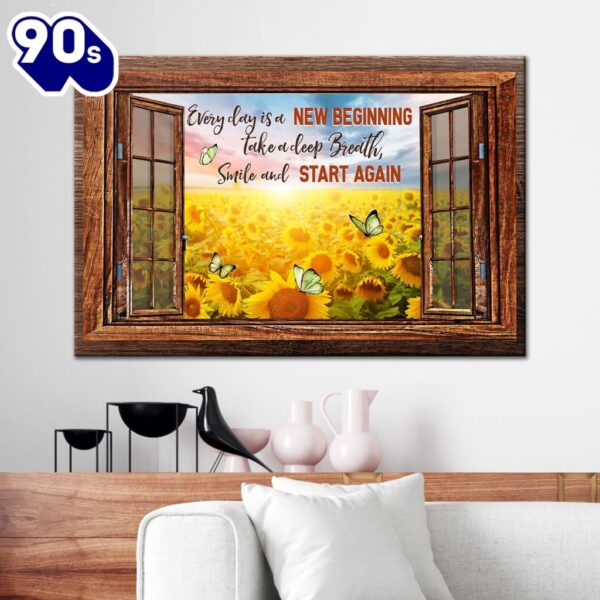 Every Day Is A New Beginning Canvas Wall Art   Poster Gift Christmas