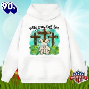 Every Knee Shall Bow And Bunny Cross Easter Shirt Men Women