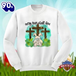 Every Knee Shall Bow And Bunny Cross Easter Shirt Men Women