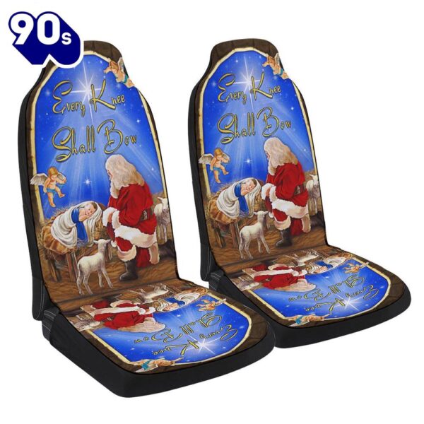 Every Knee Shall Bow Santa Claus Jesus Christmas Seat Cover Cars  Gift For Christmas