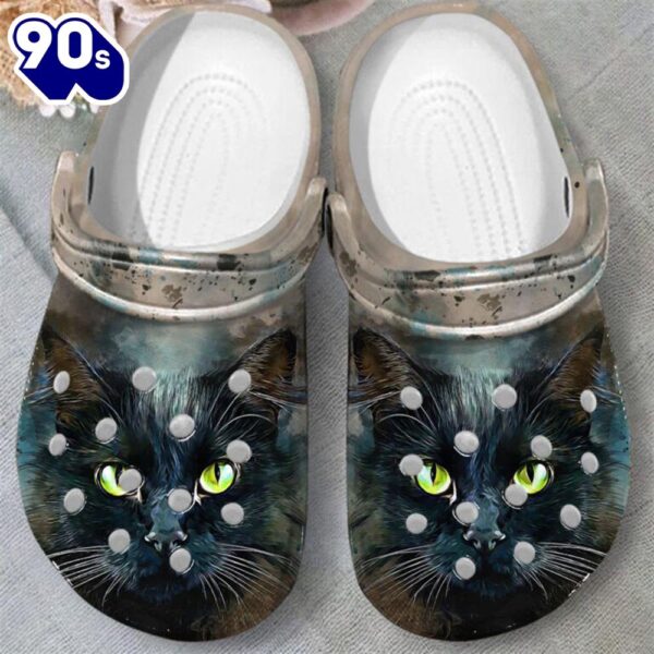 Face Of Black Cat Shoes Clogs Birthday Christmas Gifts For Children