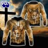 Failth Over Fear Lion Jesus God 3D Hoodie