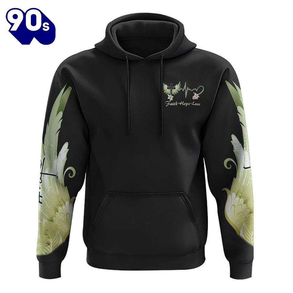 Faith Cross Lily 3D Hoodie Faith Cross Lily 3D Hoodie