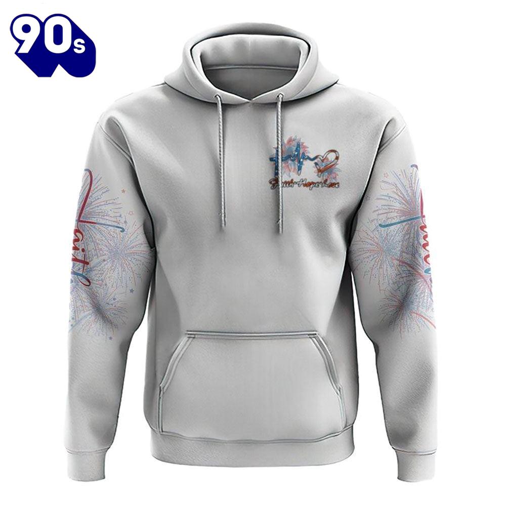 Faith Cross Sunflower Flag Color 3D Hoodie Faith Cross Sunflower Flag Color 3D Hoodie