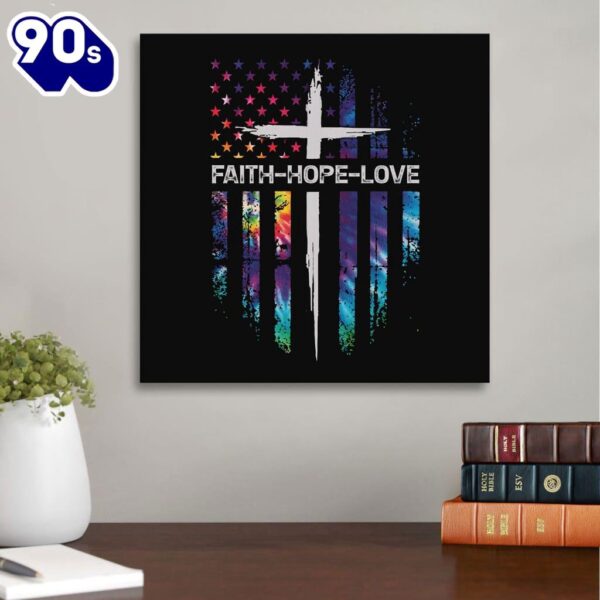 Faith Hope Love Canvas Wall Art  Poster Gift Christmas