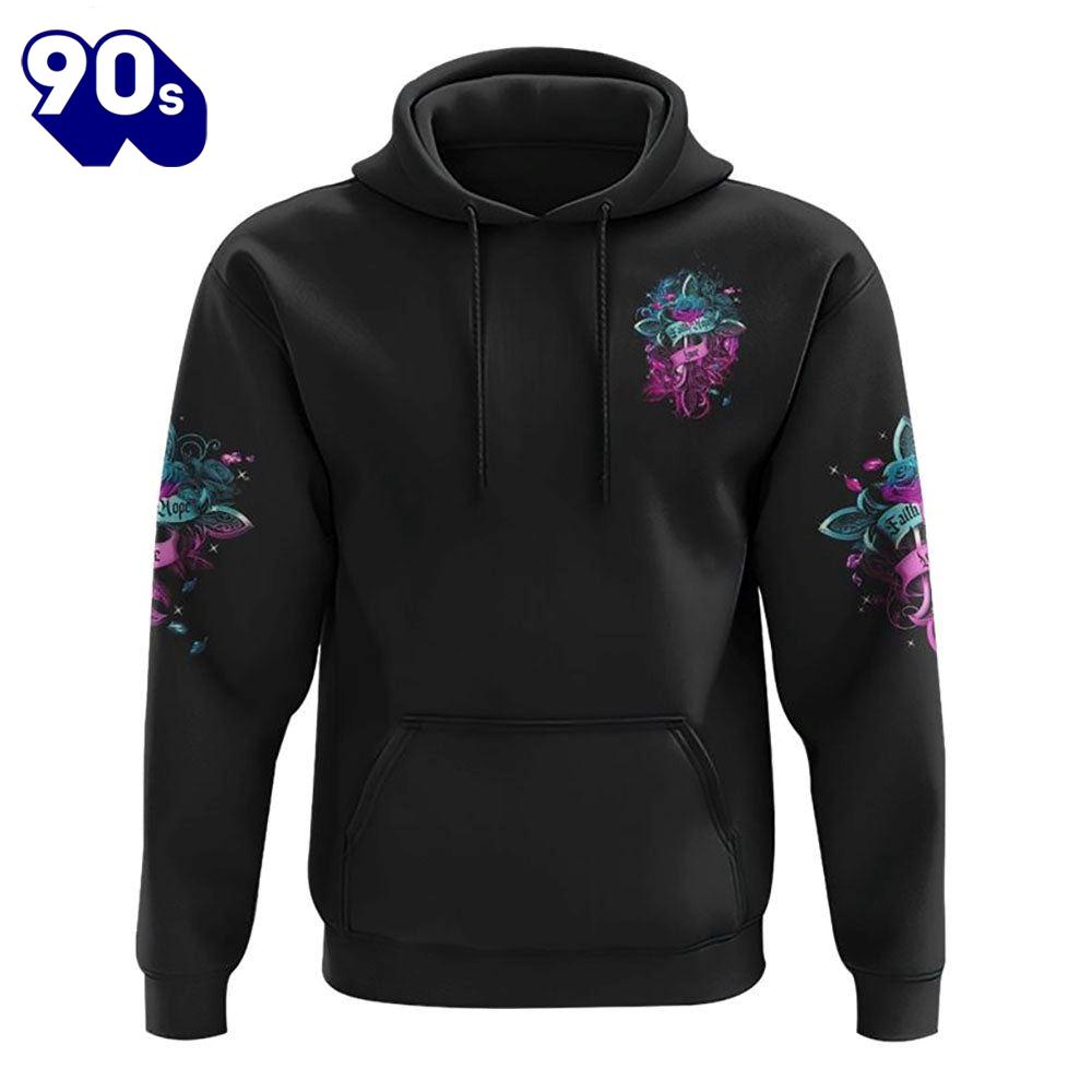 Faith Hope Love Cross Ribbon 3D Hoodie Faith Hope Love Cross Ribbon 3D Hoodie