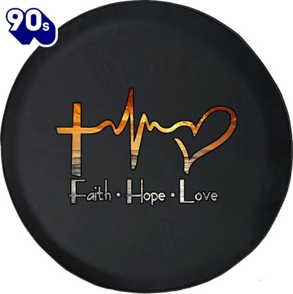 Faith Hope Love Spare Tire Cover – Christian Tire Cover Car Decor