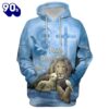 Faith Hope Love, The Hand Of God, Lion,  Sheep And Bird Hoodie For