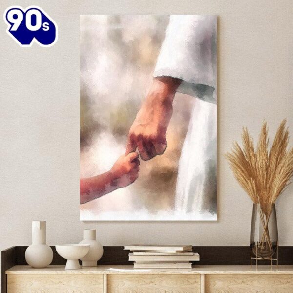 Faith Of A Child Jesus Hold Your Hand Canvas Wall Art  Poster Gift Christmas