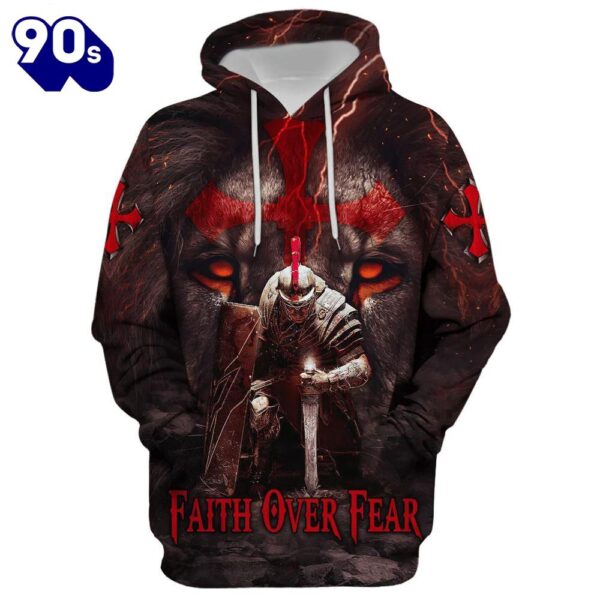 Faith Over Fear, Knight Of The Lion Hoodie For