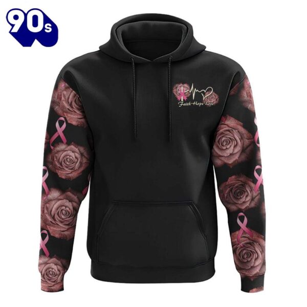 Faith Rose Cross Ribbon Wings 3D Hoodie