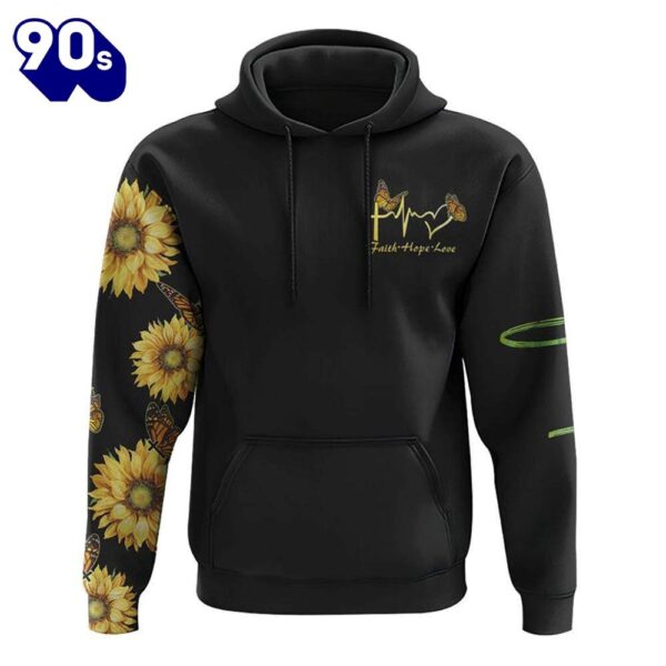 Faith Sunflower Butterfly Smoke 3D Hoodie