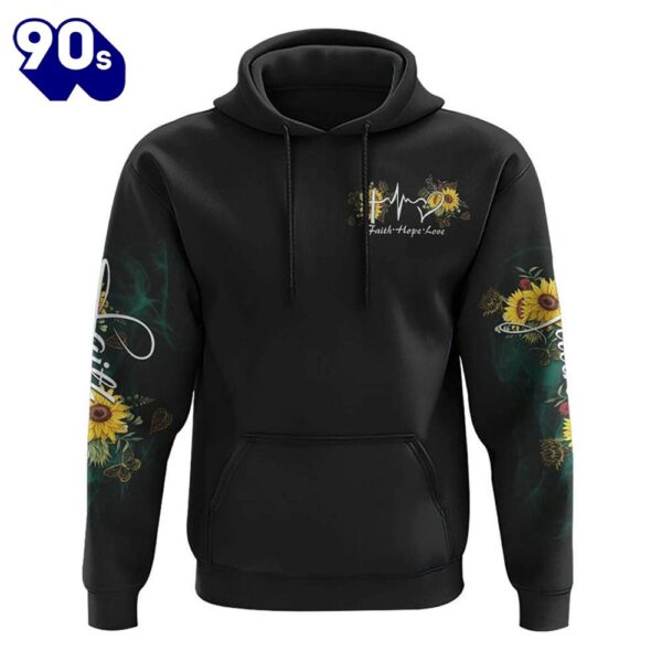 Faith Sunflower Cross Smoke 3D Hoodie