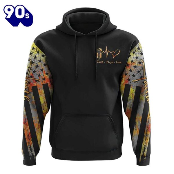 Faith Sunflower Wings Watercolor 3D Hoodie