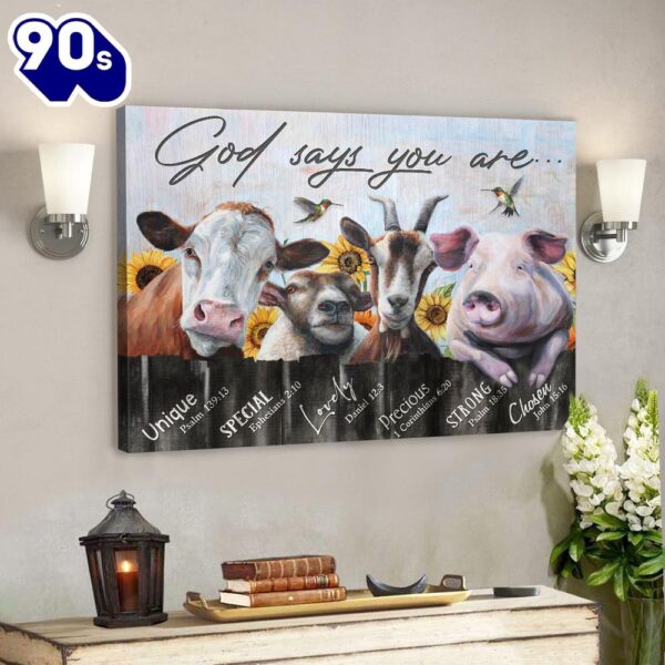 Farm – God Says You Are Bible Verse Canvas Scripture Canvas Wall Art