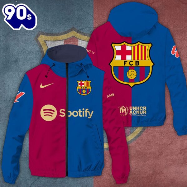 FC Barcelona x La Liga 3D Windbreaker Jacket For Man And Women