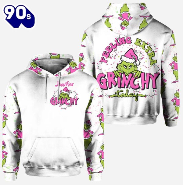 Feeling Extra Grinchy – Personalized Green Monster Christmas Hoodie and Leggings