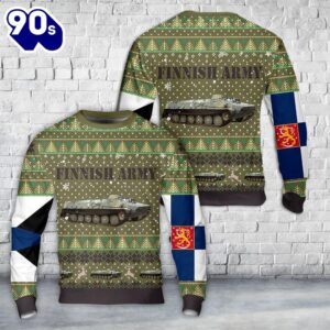 Finnish Army Maavoimat MT-LBV Armoured Personnel Carrier Christmas AOP Sweater