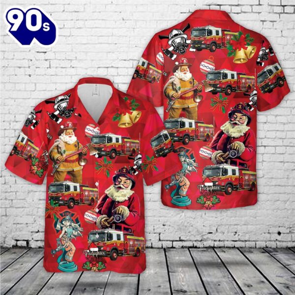 Fire and Rescue New South Wales Pumper Class 2 Christmas Hawaiian Shirt