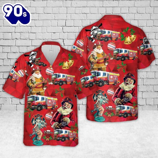 Fire and Rescue New South Wales Scania CAFS Pumper 32 Christmas Hawaiian Shirt