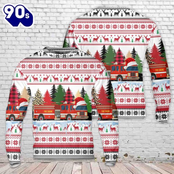 Fire Water Tanker Christmas Sweater