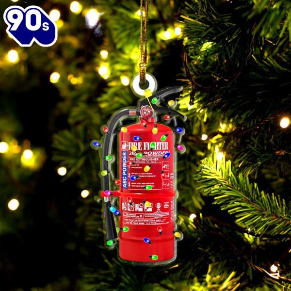 Firefighter Extinguisher Christmas Ornament