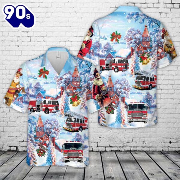 Firefighter Fire Truck Christmas Hawaiian Shirt 1