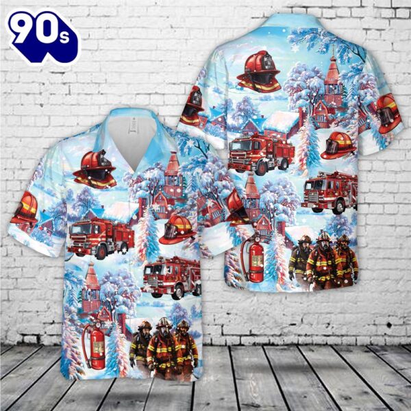 Firefighter Fire Truck Christmas Hawaiian Shirt 6