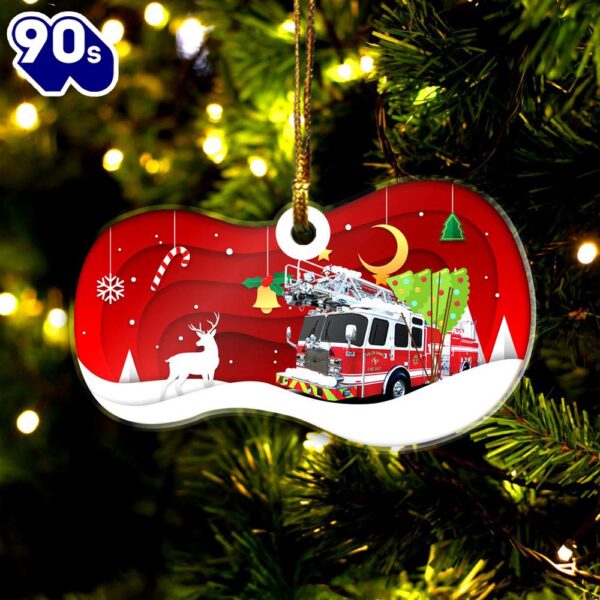 Firefighter Fire Truck Christmas Ornament