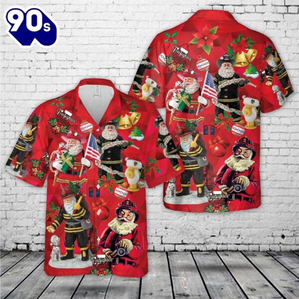 Fireman Santa Christmas Hawaiian Shirt