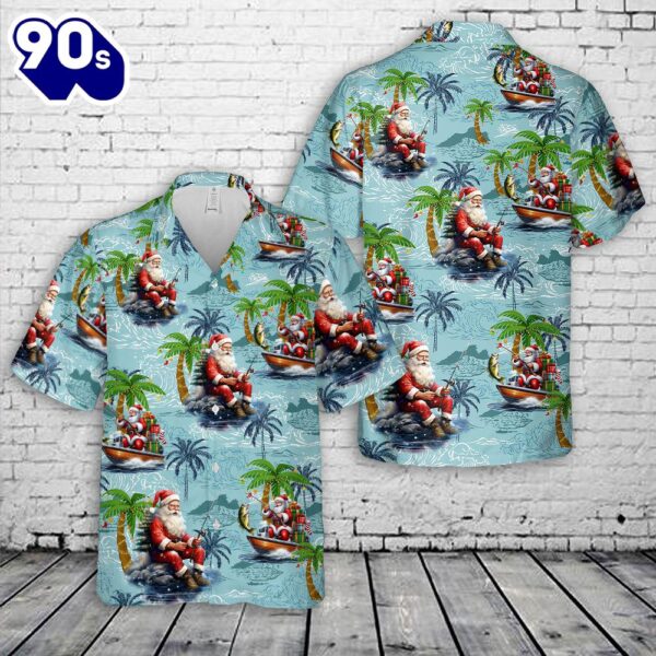 Fishing Christmas funny Christmas Hawaiian Shirt