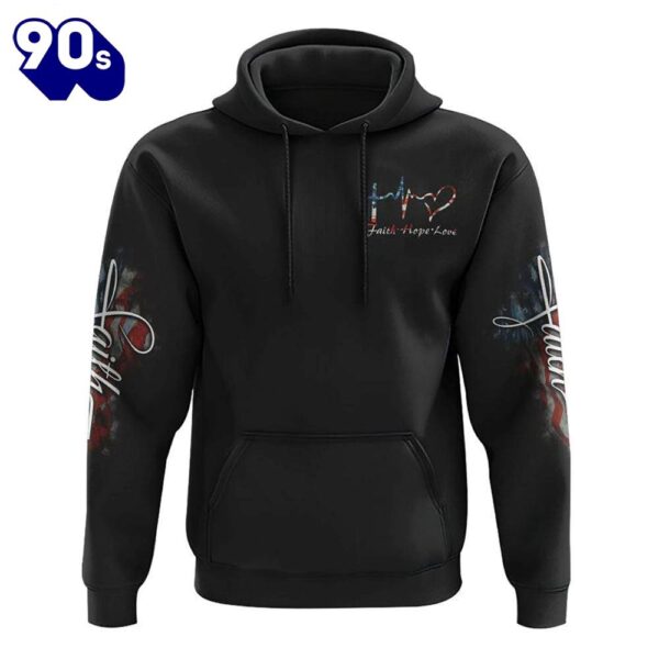 Flag Faith Wings Cross 3D Hoodie