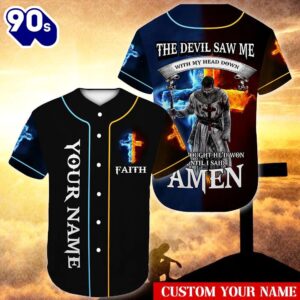 Flame Amen Cross Custom Baseball…