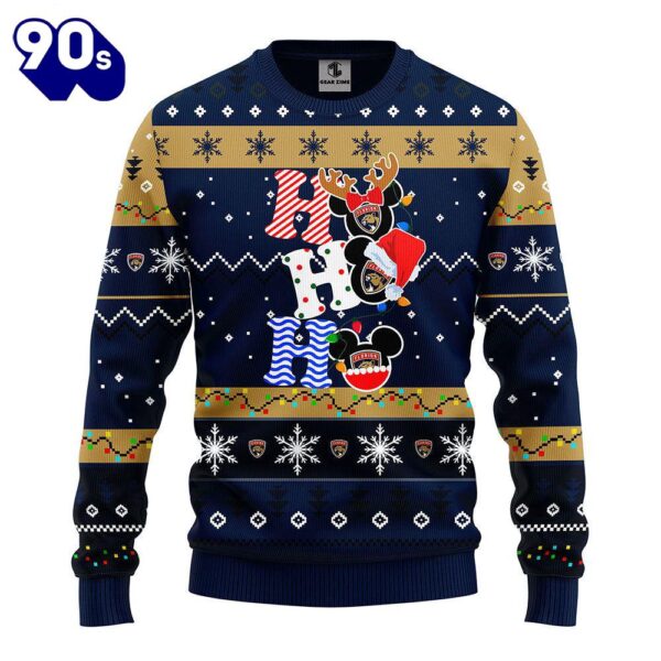 Florida Panthers Hohoho Mickey Christmas Ugly Sweater  Gift Christmas