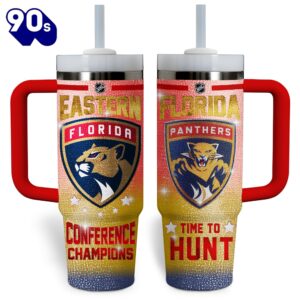 Florida Panthers NHL Custom Stanley Quencher 40oz Stainless Steel Tumbler With Handle  – NHL Tumbler 40oz