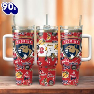 Florida Panthers NHL Ice Hockey Sport Custom Stanley Quencher 40oz Stainless Steel Tumbler  – NHL Tumbler 40oz