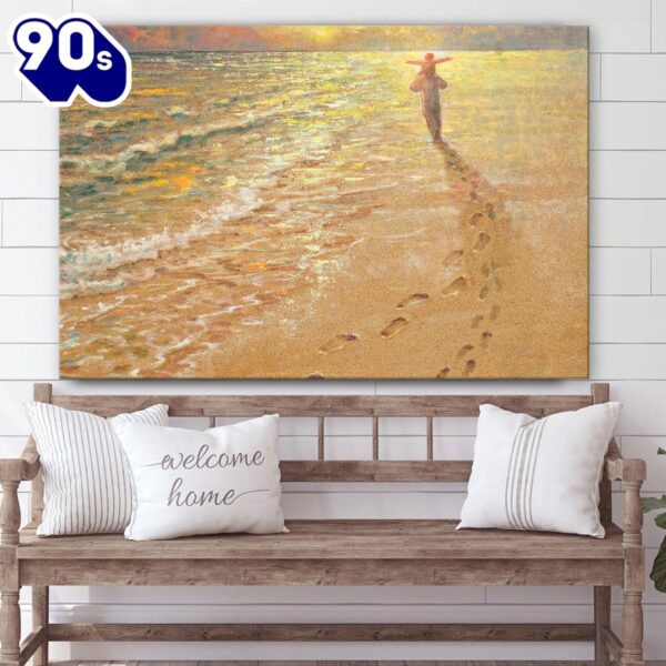 Footprints 2 Canvas Wall Art  Poster Gift Christmas