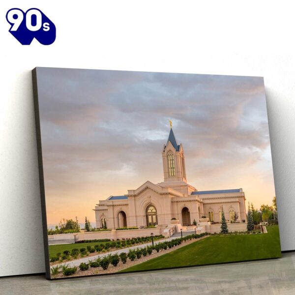 Fort Collins Temple Sunrise Canvas Wall Art Jesus Christ Picture Canvas Christian Wall Art