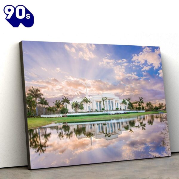 Fort Lauderdale Florida Temple Rays Of Light Canvas Wall Art Jesus Christ Picture Canvas