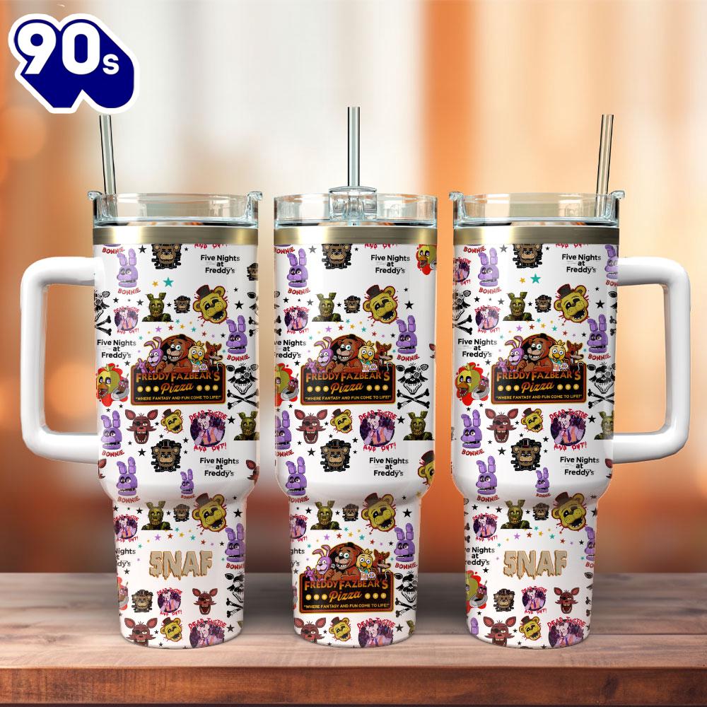 Freddy Fazbear’s Pizza Movie Custom Stanley Quencher 40oz Stainless Steel Tumbler With Handle For Fans Freddy Fazbear’s Pizza Movie Custom Stanley Quencher 40oz Stainless Steel Tumbler With Handle For Fans