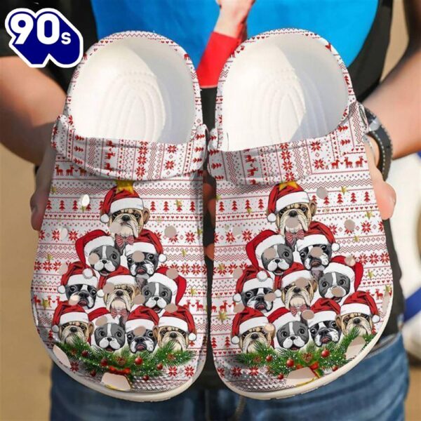 French Bulldog Merry Christmas Classic Clogs Shoes