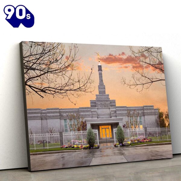 Fresno Temple Sunrise Canvas Wall Art Jesus Christ Picture Canvas Christian Wall Art