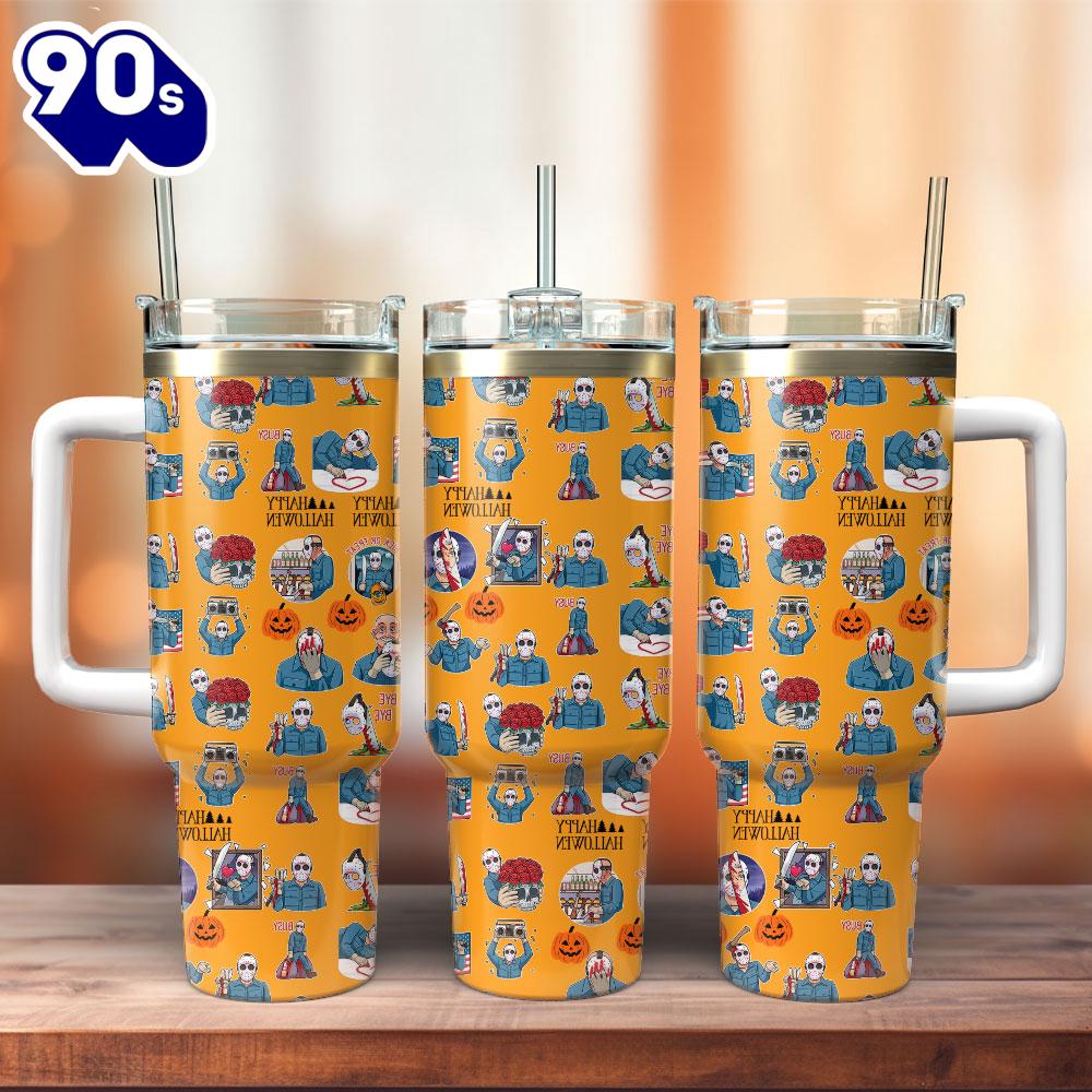 Friday The 13th Movie Custom Stanley Quencher 40oz Stainless Steel Tumbler With Handle For Fans Friday The 13th Movie Custom Stanley Quencher 40oz Stainless Steel Tumbler With Handle For Fans