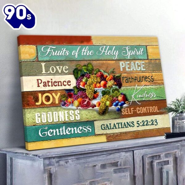 Fruits Of The Holy Spirit Wall Art Canvas, Christian Wall Art Religious Wall Decor