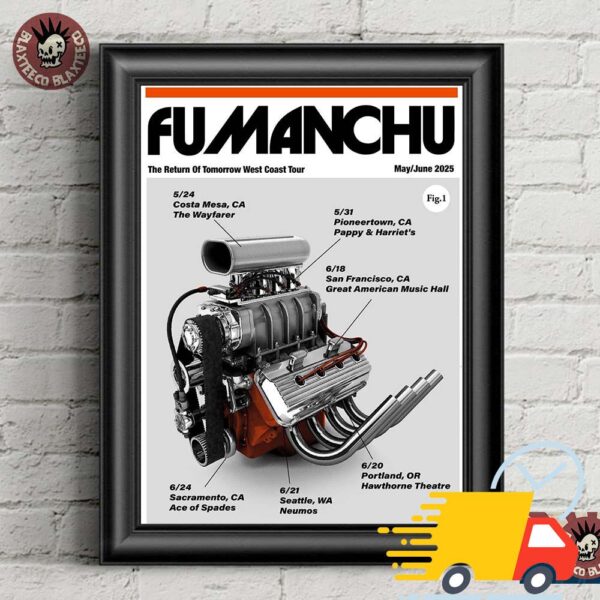 Fu Manchu The Return Of Tomorrow West Coast Tour 2025 Canvas