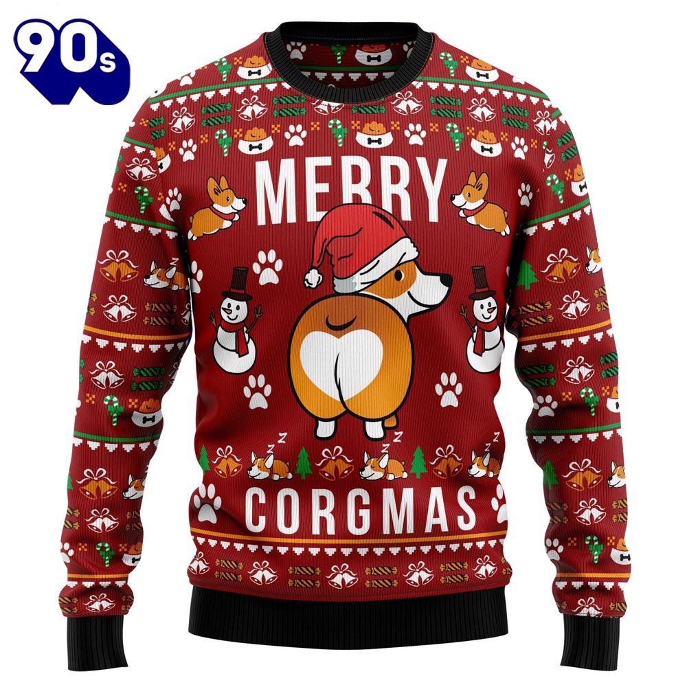 Funny Corgi Merry X-Mas Ugly Christmas Sweater Funny Corgi Merry X-Mas Ugly Christmas Sweater