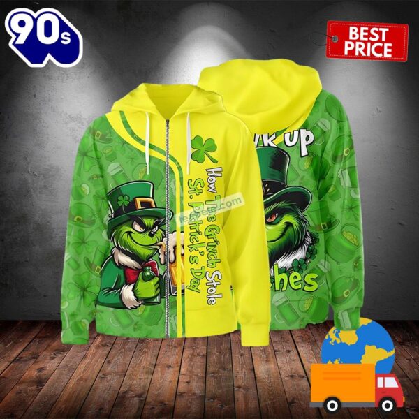 Funny Grinches St Patrick Day Green 3D Hoodie For Men 2025